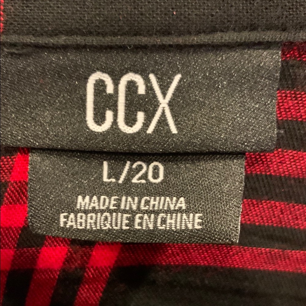 CCX Red and Black Plaid Shirt. Soft casual. Size L/20 - Picture 2 of 8